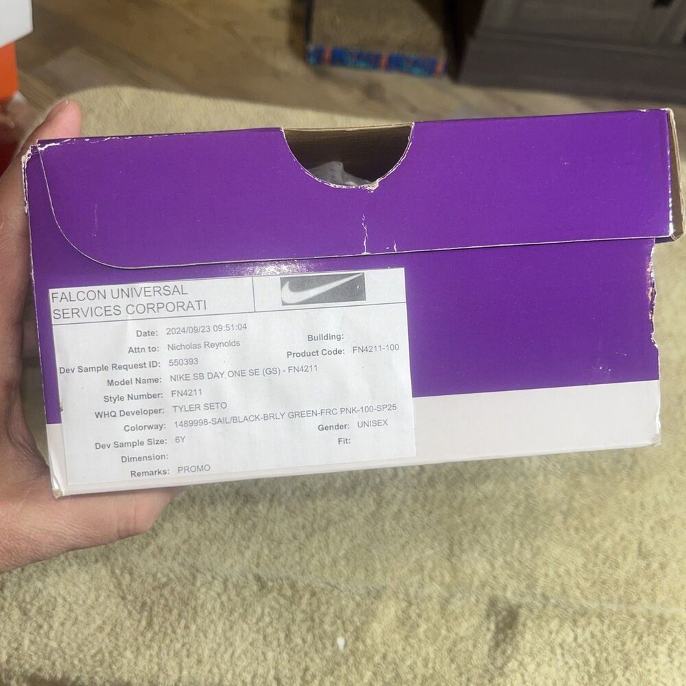 Nike Sb Air Zoom Day One Se Gs 6y Promo Sample Skate Shoes Rare - Picture 7 of 16
